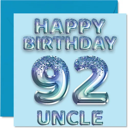 Vista 97 de Stuff4 Tarjeta de primer cumpleaños para niños, globo de fiesta con purpurina azul, tarjetas de feliz cumpleaños para niño de 1 año, nieto, hijo, 57