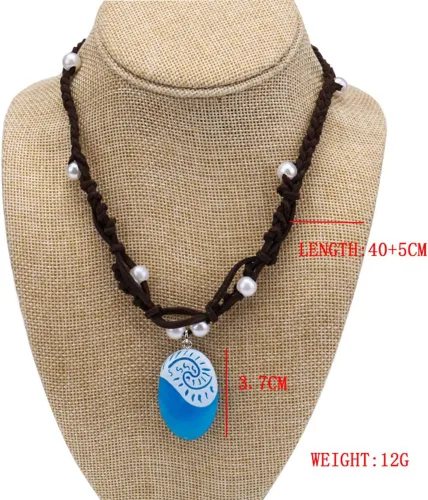 Vista 6 de Accesorios de disfraz de Moana para niñas, collar de Moana, diadema, accesorios de disfraz de Moana, accesorios de fiesta de Halloween y Navidad