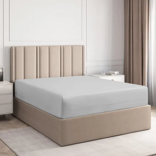 Vista 19 de Sábana bajera ajustable de algodón de 400 hilos tamaño individual – Calidad de hotel 100 % algodón – Suave y sin arrugas – Bolsillos profundos – Se
