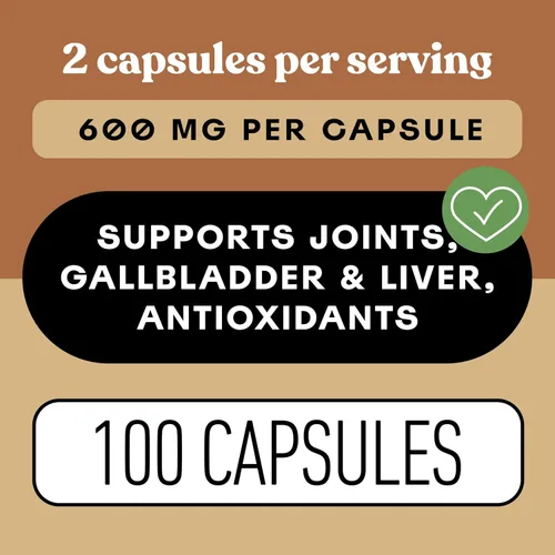 Vista 5 de Cápsulas de cúrcuma orgánica de 600 mg – Suplemento de raíz de curcumina pura, píldoras de polvo de raíz cruda, suplementos orgánicos para apoyo