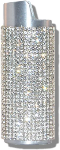 Vista 3 de Bling Silver - Funda para encendedor con diamantes de imitación de cristal LS2