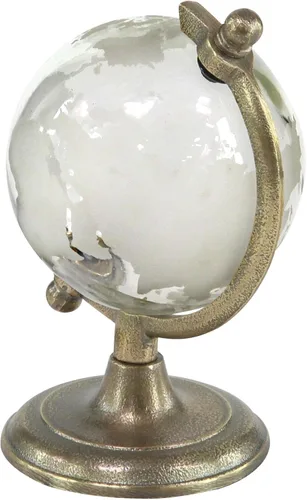 Vista 2 de Deco 79 Globo de aluminio con base escalonada, 6 "x 6" x 9 ", bronce