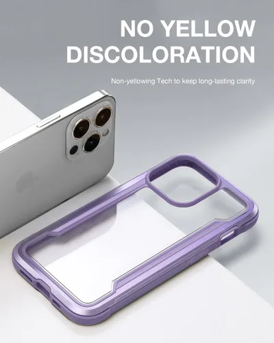 Vista 6 de RAPTIC Shield para iPhone 13 Pro, funda protectora transparente a prueba de golpes, prueba de caídas militares de 10 pies, marco de aluminio
