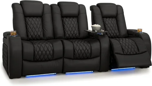 Vista 40 de Seatcraft Asiento de cine en casa Diamante Marrón Reclinable Individual