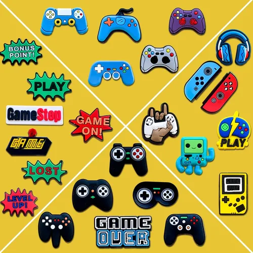 Vista 4 de Euphaglaia 25 35 dijes de videojuegos para decoración de zapatos de zueco, accesorios para niños, niños, adultos, hombres, recuerdos de fiesta