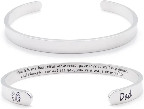 Vista 34 de Pulseras inspiradoras para mujer, joyería de acero inoxidable, con refranes, pulsera motivacional con mensaje oculto, pulseras grabadas para mejor