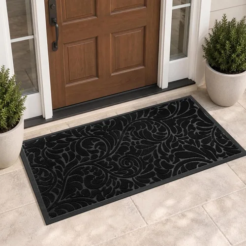 Vista 36 de Yimobra Tapete para puerta de entrada exterior, 29.5 x 17 pulgadas, impermeable, resistente, para puerta delantera, tapete antideslizante resistente