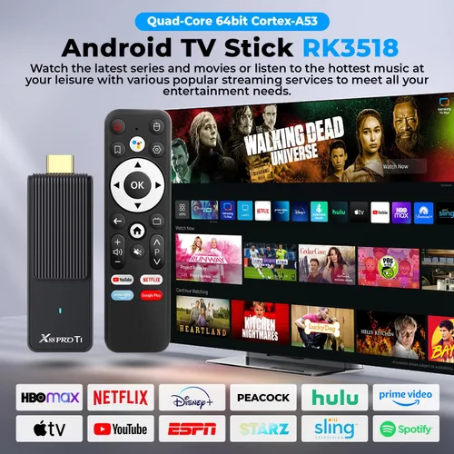 Vista 2 de GREVA Android TV Stick 4K Ultra HD Streaming Device, 2025 Latest Android 14.0 TV Stick with Voice Assistant Remote Control, RK3518 2GB 16GB 2.4G/5G