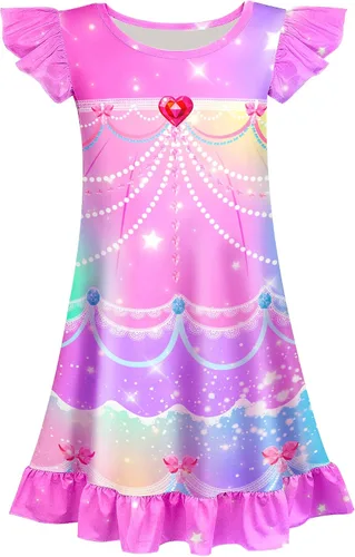 Vista 9 de Sylfairy - Camisones de dormir para niñas, pijamas de unicornio con diseño de princesa para niñas, prendas de dormir