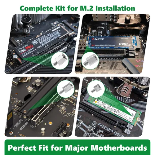 Vista 4 de 165 piezas de kit de tornillos para computadora para reparación de laptop y PC - Tornillos PCIe NVMe M.2, tuercas de separación, kit de tornillos