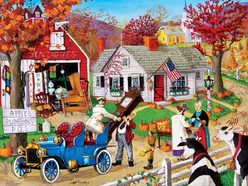Vista 2 de MasterPieces Rompecabezas EZ Grip de 300 piezas, hallazgos de otoño, 18 x 24 pulgadas