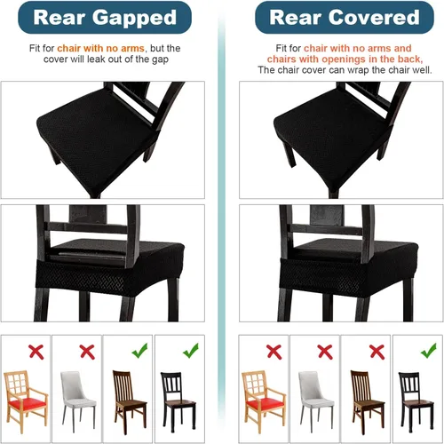 Vista 3 de Genina Fundas de asiento impermeables para sillas de comedor, fundas impermeables para sillas de comedor