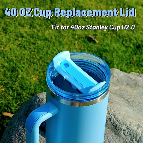 Vista 6 de Reemplazo de la tapa del vaso de 40 onzas compatible con la taza Paquete de 2 tapas de vaso transparentes sin BPA, accesorio superior de repuesto