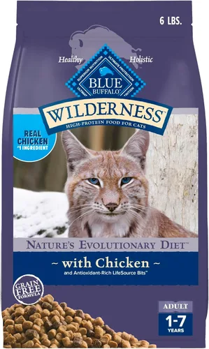 Vista 9 de Blue Buffalo Wilderness - Dieta Evolutiva Natural de la Naturaleza, Alimento Seco Natural para Gatos Adultos Alto en Proteínas y Sin Granos, Sabor