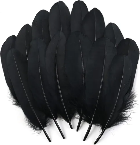 Vista 23 de THARAHT 120 plumas de ganso azul aguamarina naturales a granel de 6-8 pulgadas 5.9-7.9 in para manualidades, bricolaje, cosplay, boda, fiesta