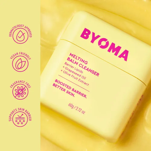 Vista 5 de BYOMA Bálsamo Limpiador Facial Derretible - Bálsamo Limpiador Suave como Mantequilla para Reparación de la Barrera Cutánea - Limpiador Facial