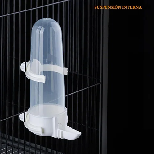 Vista 4 de Pet Bird Waterer – Comedero automático de agua de loros de 8.45 onzas líquidas, dispensador de jaula de pájaros suspendido para periquitos