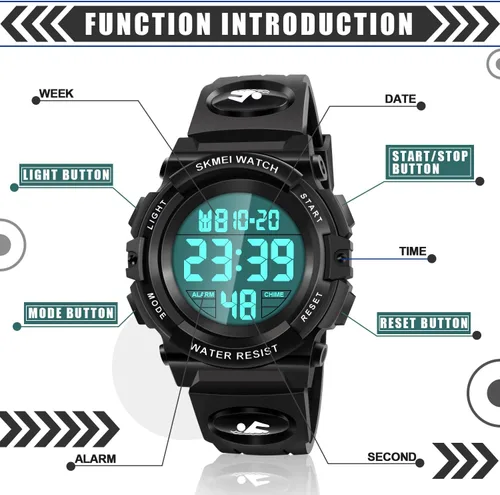 Vista 2 de Reloj impermeable multifuncional LED para niños - Regalos para niños