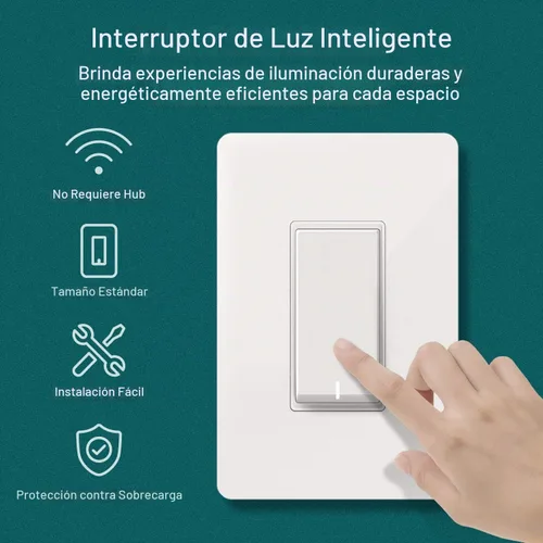 Vista 8 de TREATLIFE Interruptor de luz inteligente de un solo polo, requiere cable neutro, interruptor de luz Wi-Fi de 2.4GHz, funciona con Alexa y Google