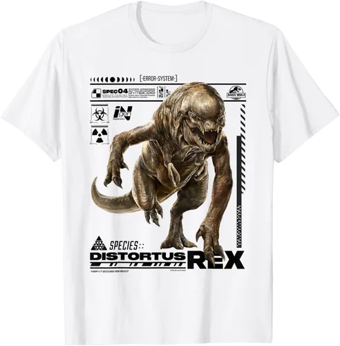 Vista 3 de Jurassic World Rebirth Distortus Rex Ingen Species File Camiseta Gris Oscuro