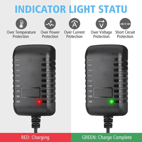 Vista 3 de Cargador de 12V para ruedas eléctricas Ride On Car Gris y Naranja Top Batería