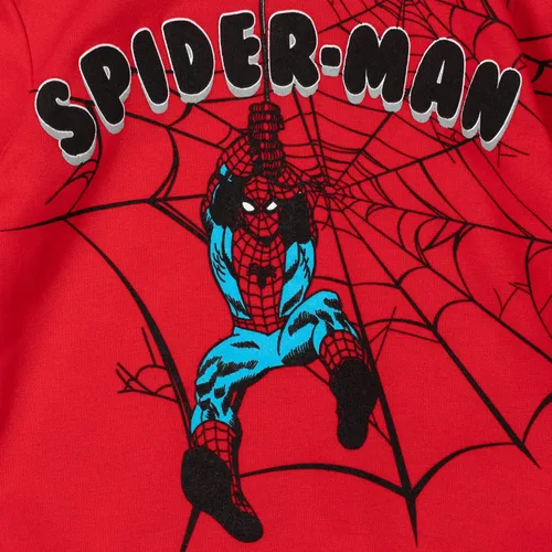Vista 6 de Marvel Conjunto de sudadera y pantalones de vellón Spider-Man para niños pequeños a grandes, Rojo