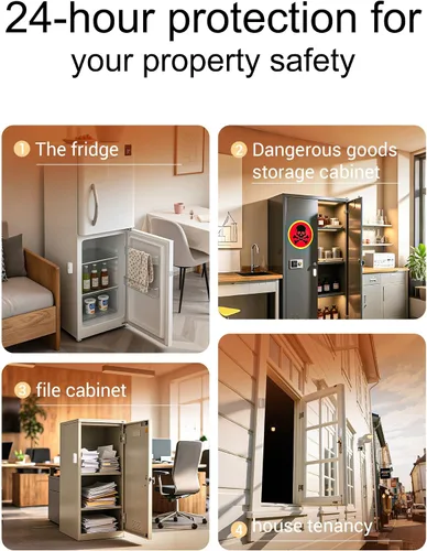 Vista 6 de Heiman Alarmas de Ventana y Puerta Cuando se Abren, Sensor de Timbre de Puerta WiFi, Sensor de Contacto para Seguridad del Hogar, Detector Magnético