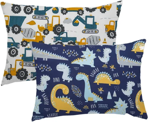 Vista 16 de Funda de almohada para niños pequeños, paquete de 2 fundas de almohada 100% algodón para niños y niñas, funda de almohada de 15 x 23 pulgadas, se