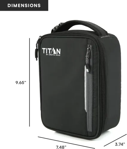 Vista 6 de Titan Fridge - Nevera portátil vertical fría con 2 Ice Walls® de 250g, Black Ice Fridge cold insulated cooler bag with leak proof lining for men