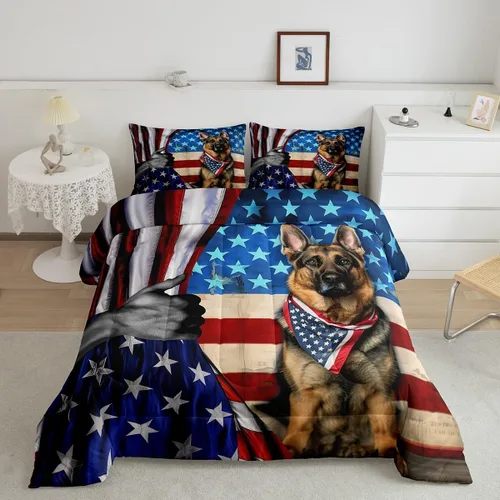 Vista 3 de Castle Fairy - Juego de funda de edredón con bandera estadounidense tamaño King, ropa de cama para niñas y adolescentes, funda de edredón con Multi