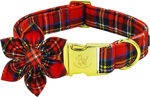 Vista 39 de Elegant little tail Collar de perro de San Patricio con flor, collares de perro con flores, trébol verde, regalo para mascotas, collares ajustables
