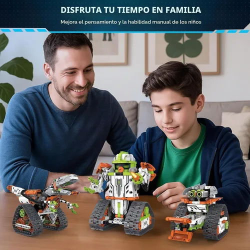 Vista 5 de Kit de construcción de robot STEM con control remoto para niños de 6 a 13 años, juguetes técnicos robóticos de codificación, regalos de cumpleaños
