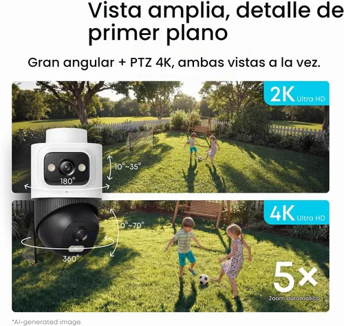 Vista 2 de eufy Security Sistema NVR E50, kit de 8 cámaras, bala de doble lente 4K PTZ