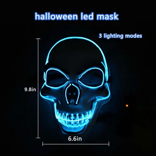 Vista 8 de 2025 Grim Reaper Costume,Scary Halloween Costumes for Kids With LED Mask,Hooded Cloak,Scythe,Gloves Included