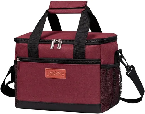 Vista 11 de iknoe Bolsa de almuerzo aislada, bolsa enfriadora plegable de 8.5 L para hombres y mujeres, diseño térmico a prueba de fugas, ideal para oficina