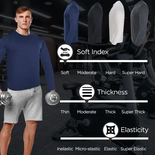Vista 4 de High Energy Camisas de entrenamiento de manga larga para hombre, paquete de 4 unidades, absorben la humedad, ajuste seco, para correr, deportes