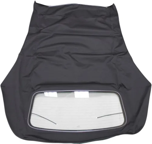 Vista 3 de Repuesto superior suave convertible para Audi A4 Cabriolet (2003-2009), tapa convertible de tela de sarga en color negro con ventana de vidrio