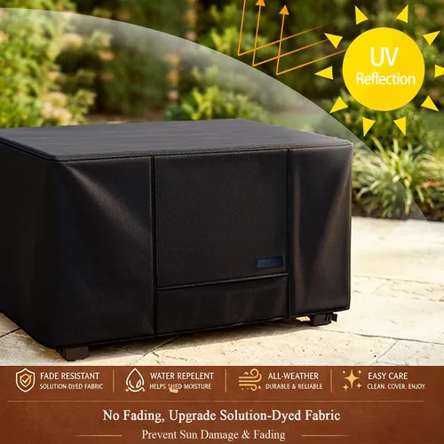 Vista 4 de Cubierta para Hoguera NettyPro Rectangular Impermeable para Chimenea al Aire Libre para Mesa de Hoguera de Gas Propano Rectangular, 42 x 24 x 24