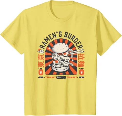 Vista 4 de Ramen's Burger Japan Art Anime Ramen Japon Pop Style Vintage Camiseta, gris, S Gris Oscuro