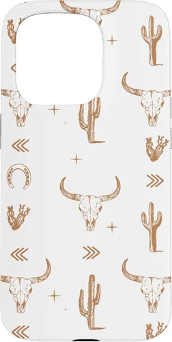 Vista 13 de Funda rústica elegante con diseño de calavera de toro sureño para iPhone 16