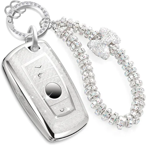Vista 61 de para llavero de Cadillac con funda de TPU con superficie granulada y cuerda trenzada metálica, funda de llavero mejorada para 2020 en adelante CT4