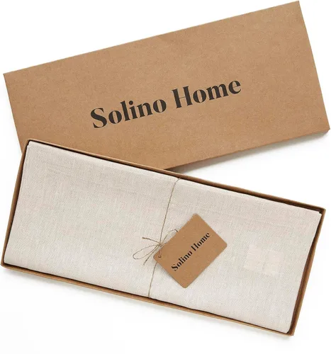Vista 6 de Solino Home - Camino de mesa de lino natural claro, 14 x 36 pulgadas, Athena, para Acción de Gracias, Navidad, vacaciones, lavable a máquina