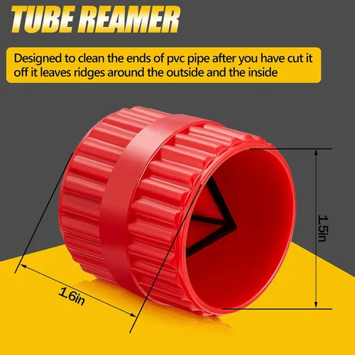Vista 2 de 2 piezas de tubos de escariador interior y exterior, herramienta de chaflán de tubería de desbarbado para tubos de PVC PPR cobre latón aluminio Negro