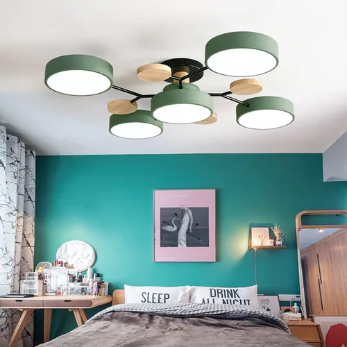 Vista 22 de Lámpara de techo LED regulable, lámpara de techo moderna de 9 pulgadas, montaje empotrado, de madera, de 12 W, lámpara blanca para sala de estar