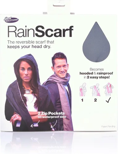 Vista 6 de RainScarf la única bufanda a la moda que se transforma en impermeable, talla única , Gris