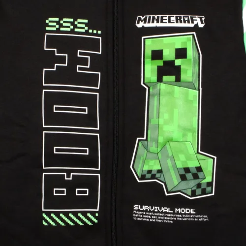Vista 6 de Minecraft Creeper - Conjunto de pantalones deportivos de 3 piezas para niños, con cremallera, camiseta de manga corta y pantalones deportivos activos