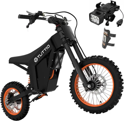 Vista 13 de Tuttio Soleil01 Bicicleta eléctrica de la suciedad 40MPH 200NM Off Road Ebike 54.6V 21AH Battery, 45Miles, 14"/12" Fat Tire Electric Mountain Bike
