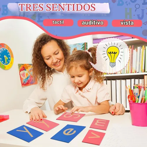Vista 2 de MONTESSORI OUTLET letras de papel de lija en estuche inferior