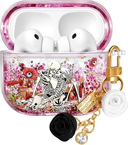 Vista 45 de para Airpods de 2ª/1ª Generación - Estuche Quicksand Liquid Kawaii Lindo Mujer Niña Mujeres Chispeante Brillante Bling Resplandor Adorable Elegante