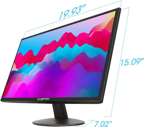 Vista 2 de Sceptre 22 pulgadas 1080p LED Monitor HDMI x2 VGA 99% sRGB montaje en pared listo altavoces integrados, negro máquina (serie E22)